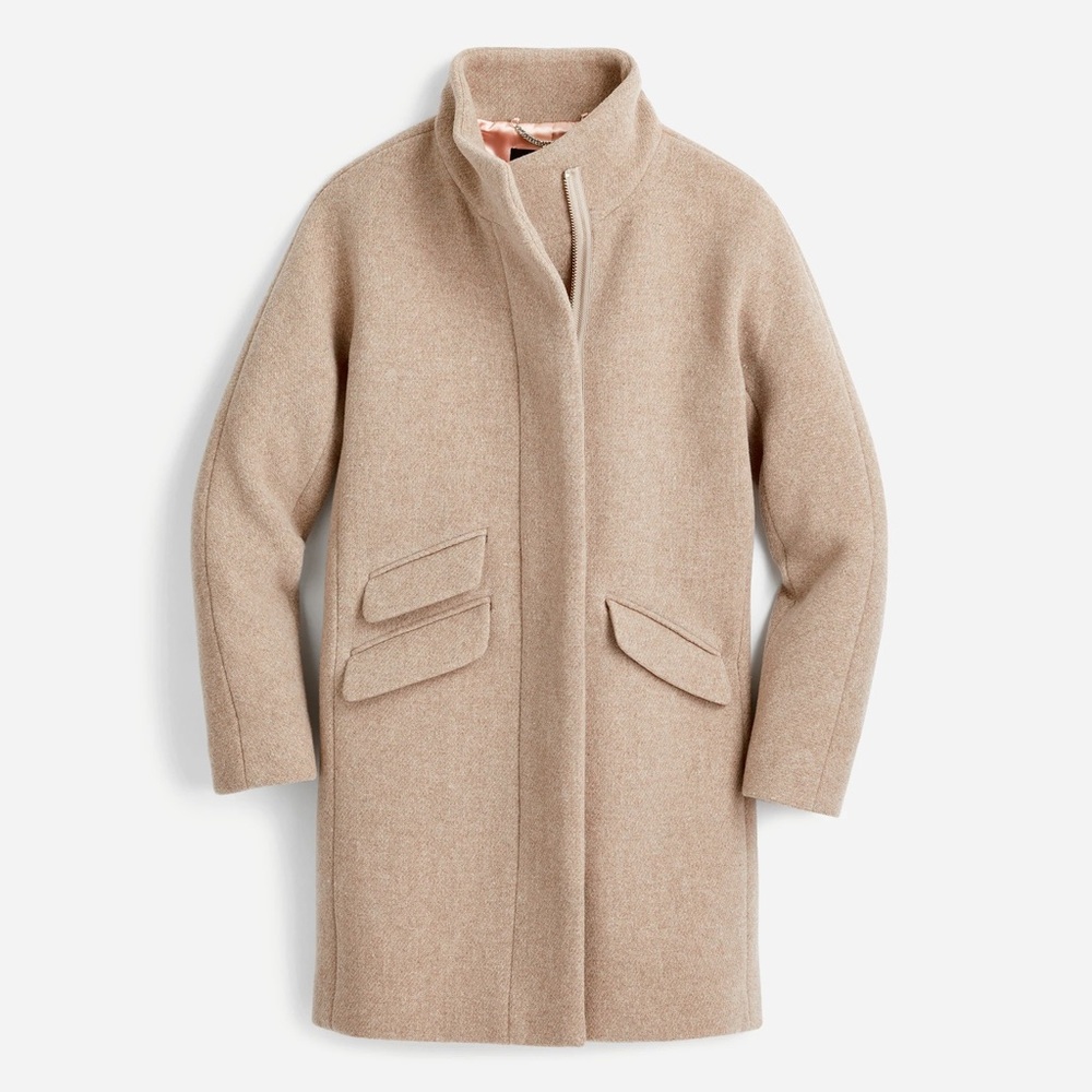 J Crew Cocoon Coat Italian Stadium in color Sandstone
